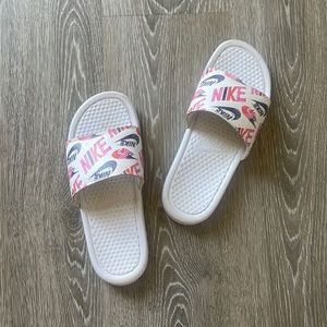 Multi colored Nike slides Size 8